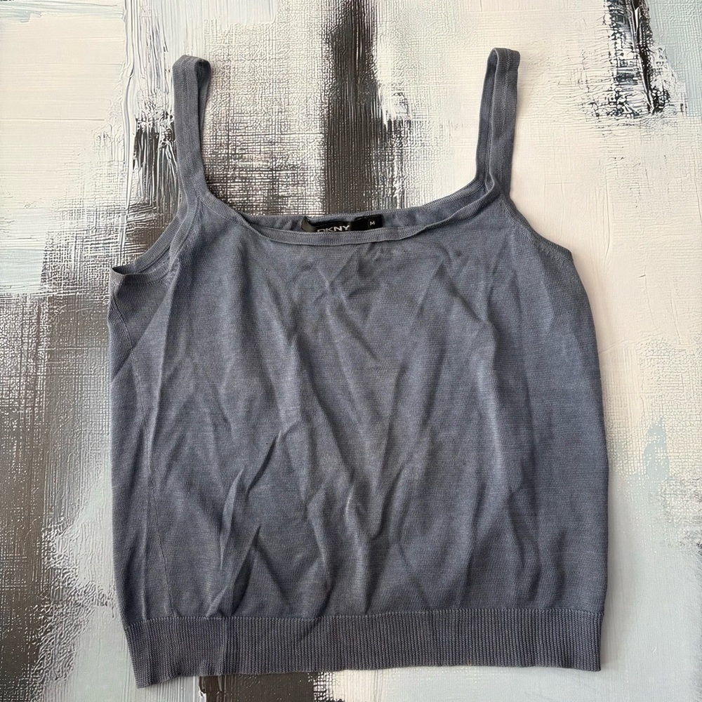 DKNY Dark Blue Knit Tank Top Women’s M 100% Cotton